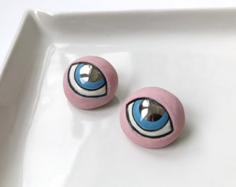 Eye Pin, Evil Eye Brooch, Ceramic Blue Eye Brooch, Good Luck Jewelry, Evil Eye Pin, Handmade Ceramic Brooch, Porcelain Jewelry, Gift for her