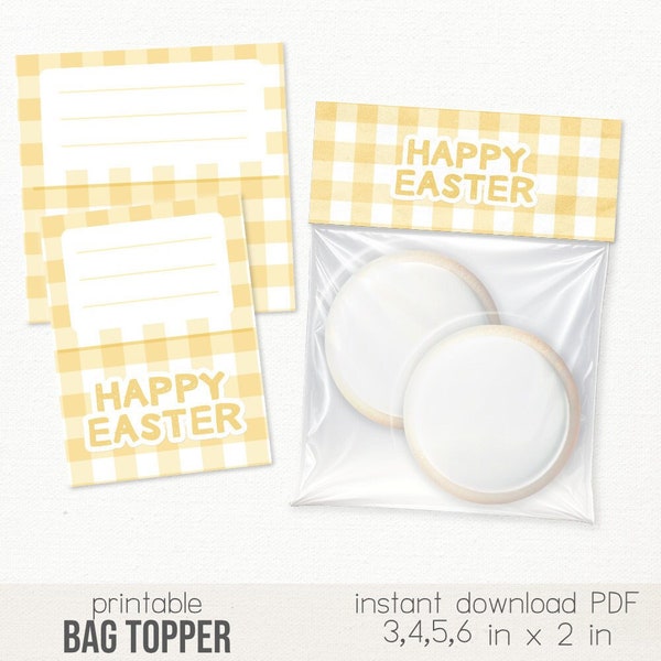 Happy Easter cookie bag Topper printable pdf,Easter gift bag topper bundle