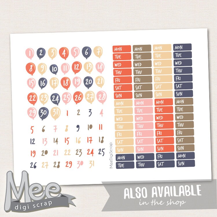Date Cover Stickersprintable Planner Stickersnew Years Party Etsy
