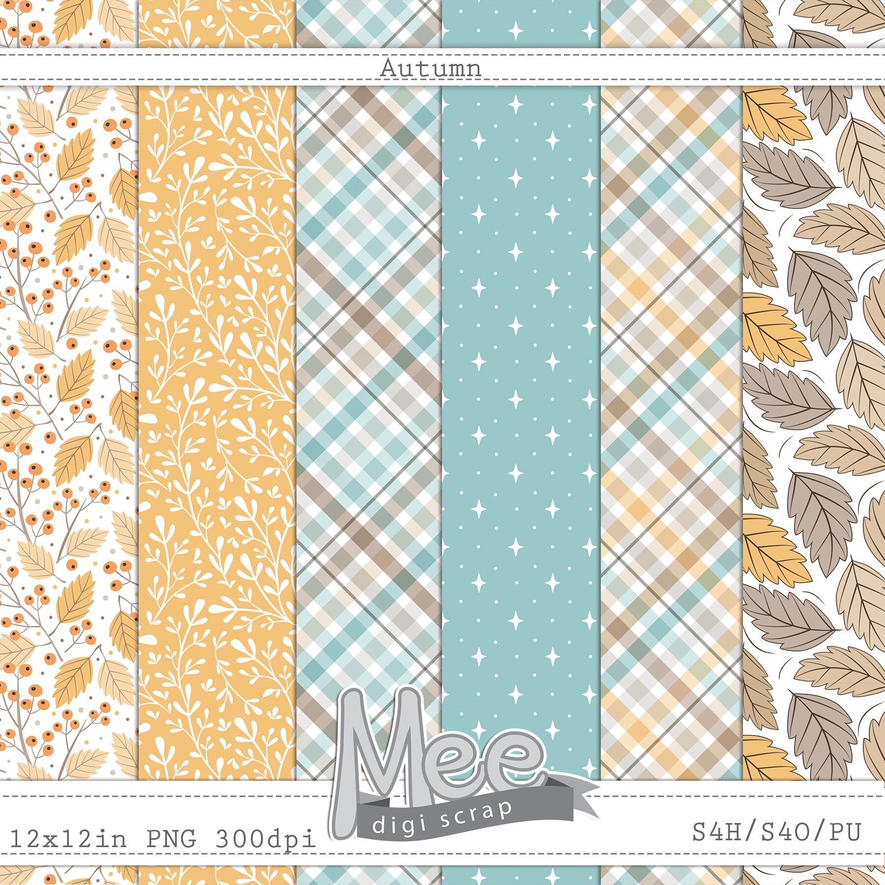 Autumn Scrapbook Paperdigital Paper Kitfall Scrapbook Etsy