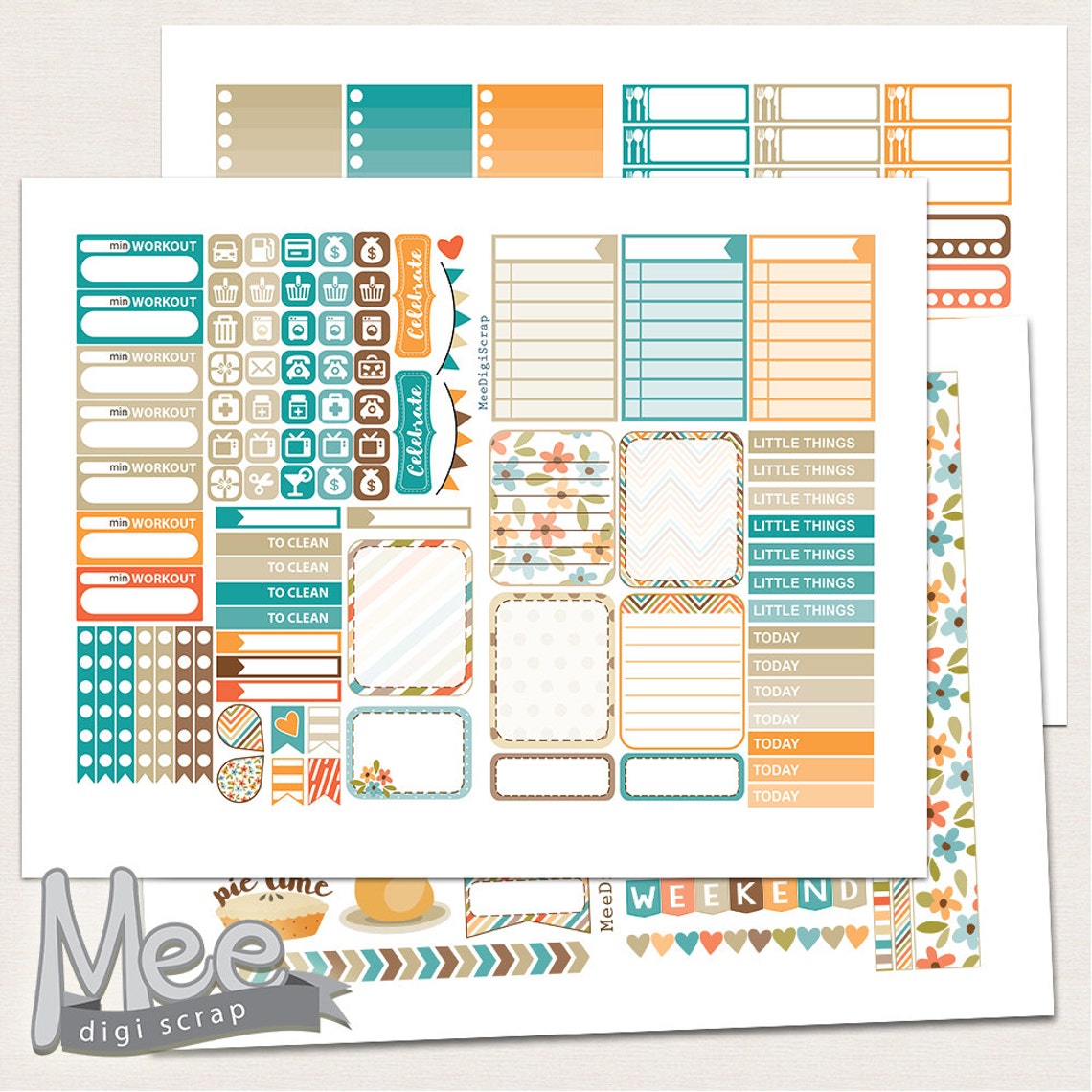 November Stickersthanksgiving Stickersprintable Planner - Etsy
