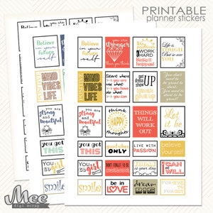 Black &amp; White QUOTE Stickers,motivational Quotes Planner Stickers ...