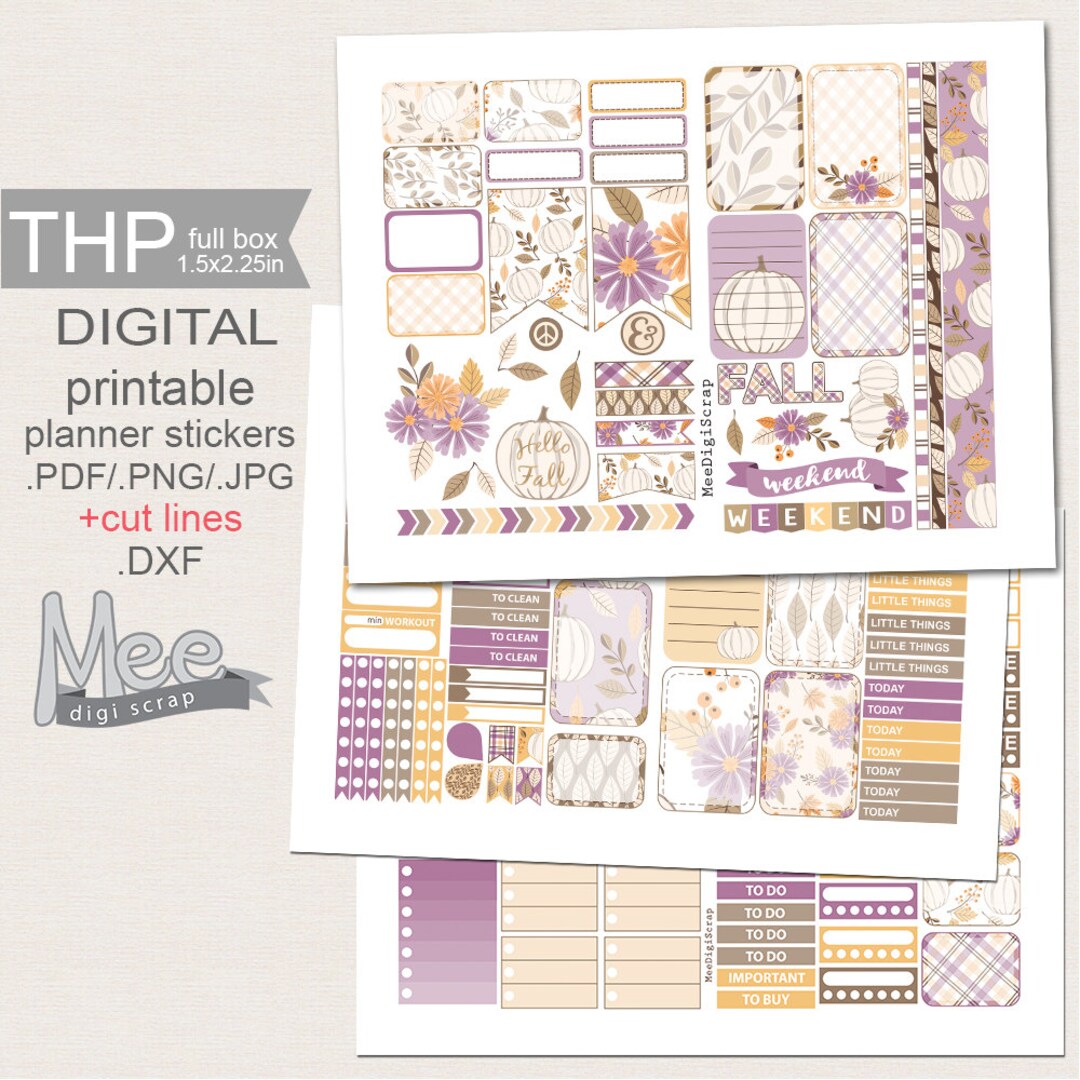 Fall Floral Planner Stickers: Weekly Kit (digital Download) - Etsy