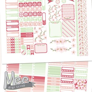 Cherry Blossom Printable Planner Stickersspring - Etsy