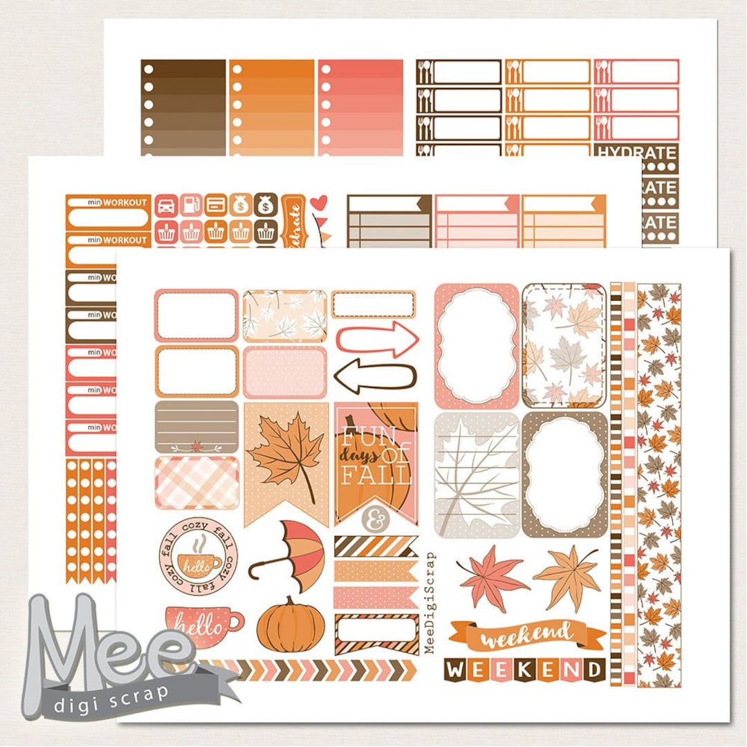 Fall Planner Stickers: Autumn Weekly Kit, THP Size (printable) - Etsy