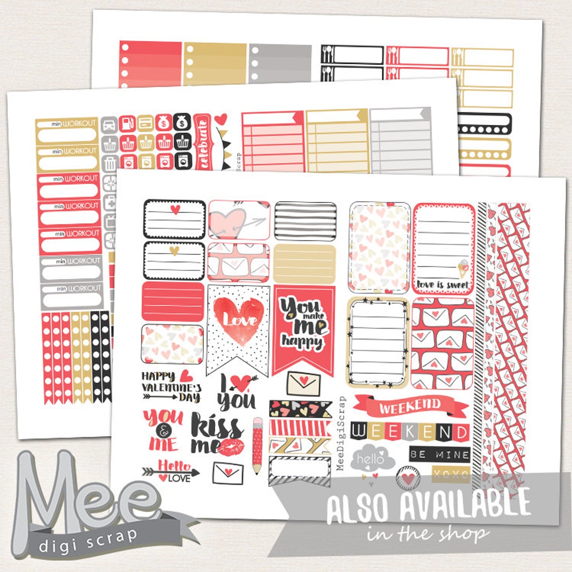 Printable Washi Tapevalentines Day Washi | Etsy