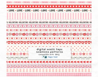 Valentine Washi Tape / GoodNotes Planner Pegatinas (Descarga digital)