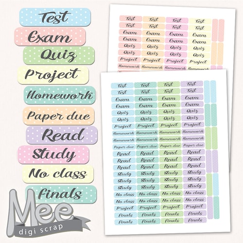 Editable Student Stickers printable. School College - Etsy