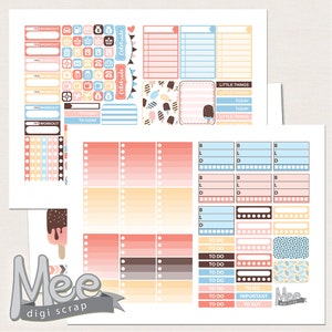 Ice Cream Summer Planner Stickers: ECLP Printable Kit (Digital Download) image 4