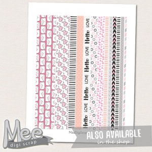 Printable Washi Tape,valentines Day Washi Tape,february,planner Washi ...