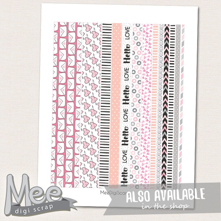 Printable Washi Tapevalentines Day Washi - Etsy