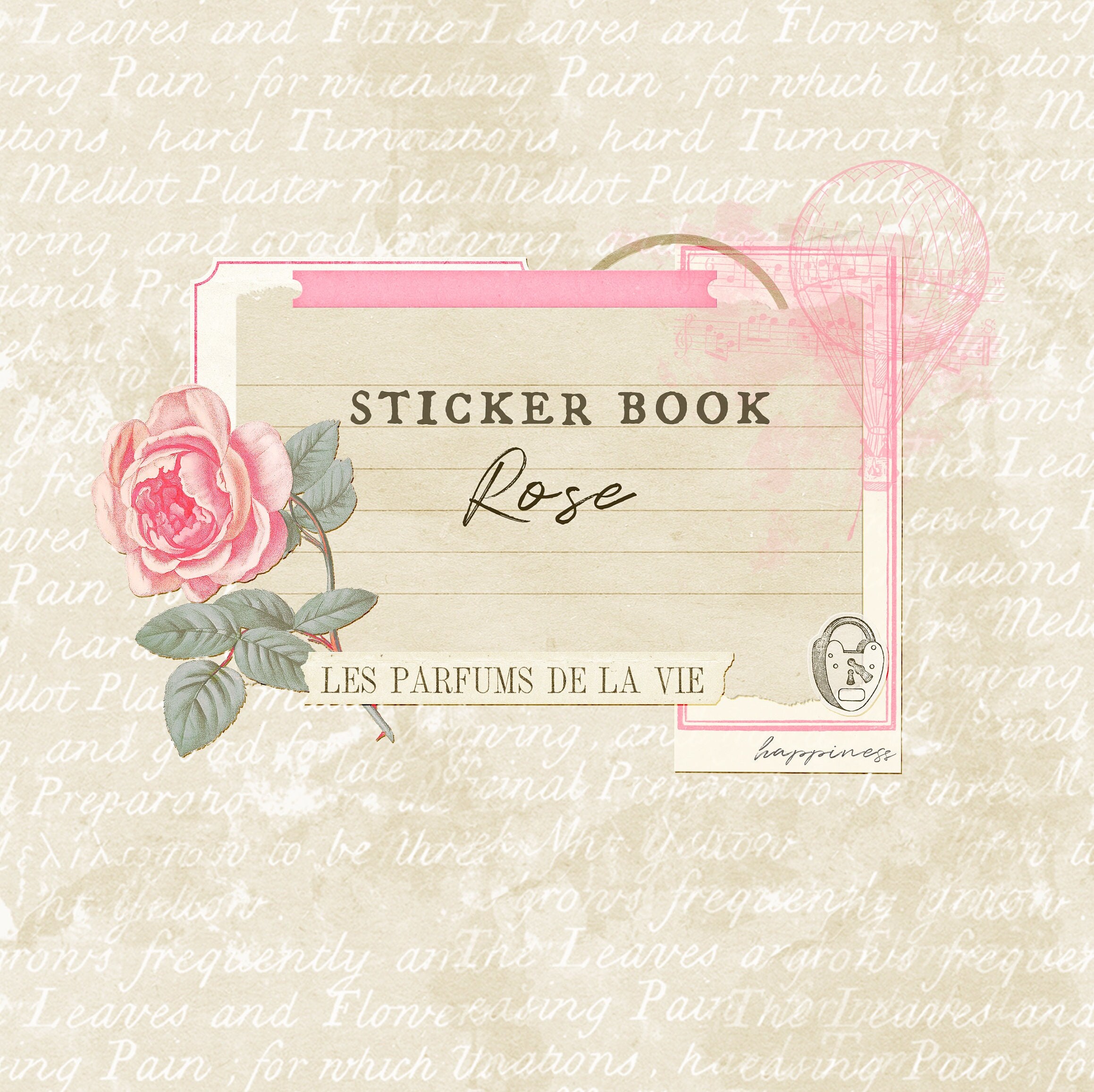 Valentines Pink Rose Vintage Sticker Book Digital Download,sticker Set for  Digital Journaling,bujo,planner,scrapbook or Diary on Your iPad 