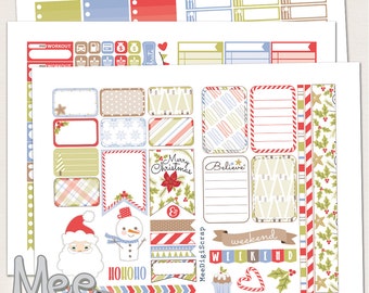 Christmas planner stickers printable for use in Mambi The happy planner,Winter planner stickers,Holiday stickers,weekly sticker kit,classic