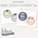 Sister Sticker Printablebig Sisterlittle Sisterbaby Girl - Etsy