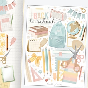 Digital planner stickers Back to school,school supplies journal stickers,teacher digital stickers for digital planning