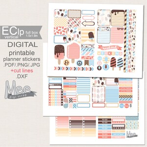 Ice Cream Summer Planner Stickers: ECLP Printable Kit (Digital Download) image 2