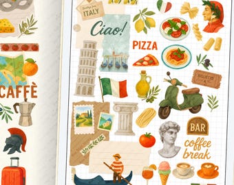 Stickers numériques L'été en Italie : agenda de voyage (PNG) (Goodnotes) (Remarque)