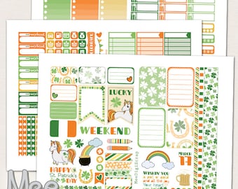 St. Patrick's Day Planner Stickers: Weekly Kit (Printable PDF)