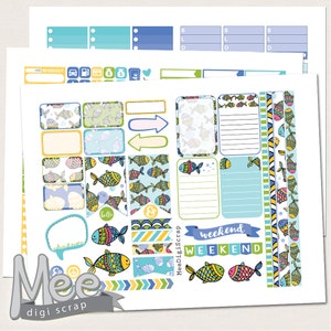 Zomer afdrukbare planner stickers voor Mambi/The Happy planner, Zomer planner stickers, wekelijkse sticker kit, zomer afdrukbaar, snijlijnen