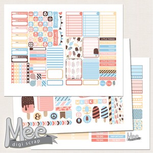 Ice Cream Summer Planner Stickers: ECLP Printable Kit (Digital Download) image 3