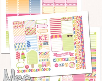 Ice Cream Planner Stickers: Summer Weekly Kit (PDF)