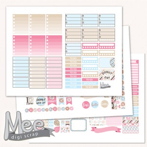 Donut Party Planner Stickers,printable Stickers,erin Condren Size ...
