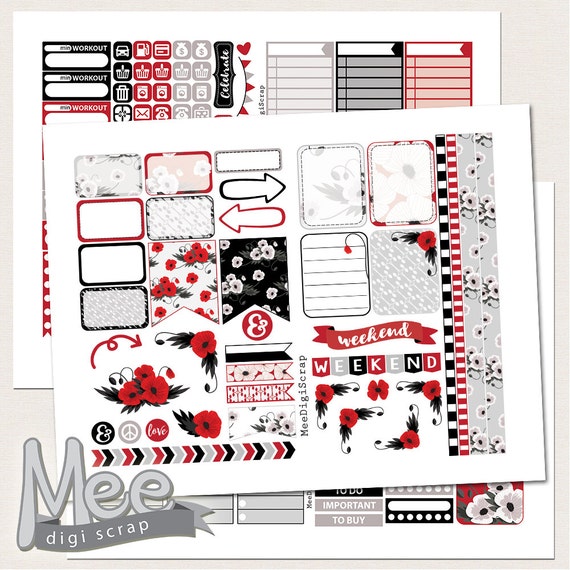 red poppy planner stickers