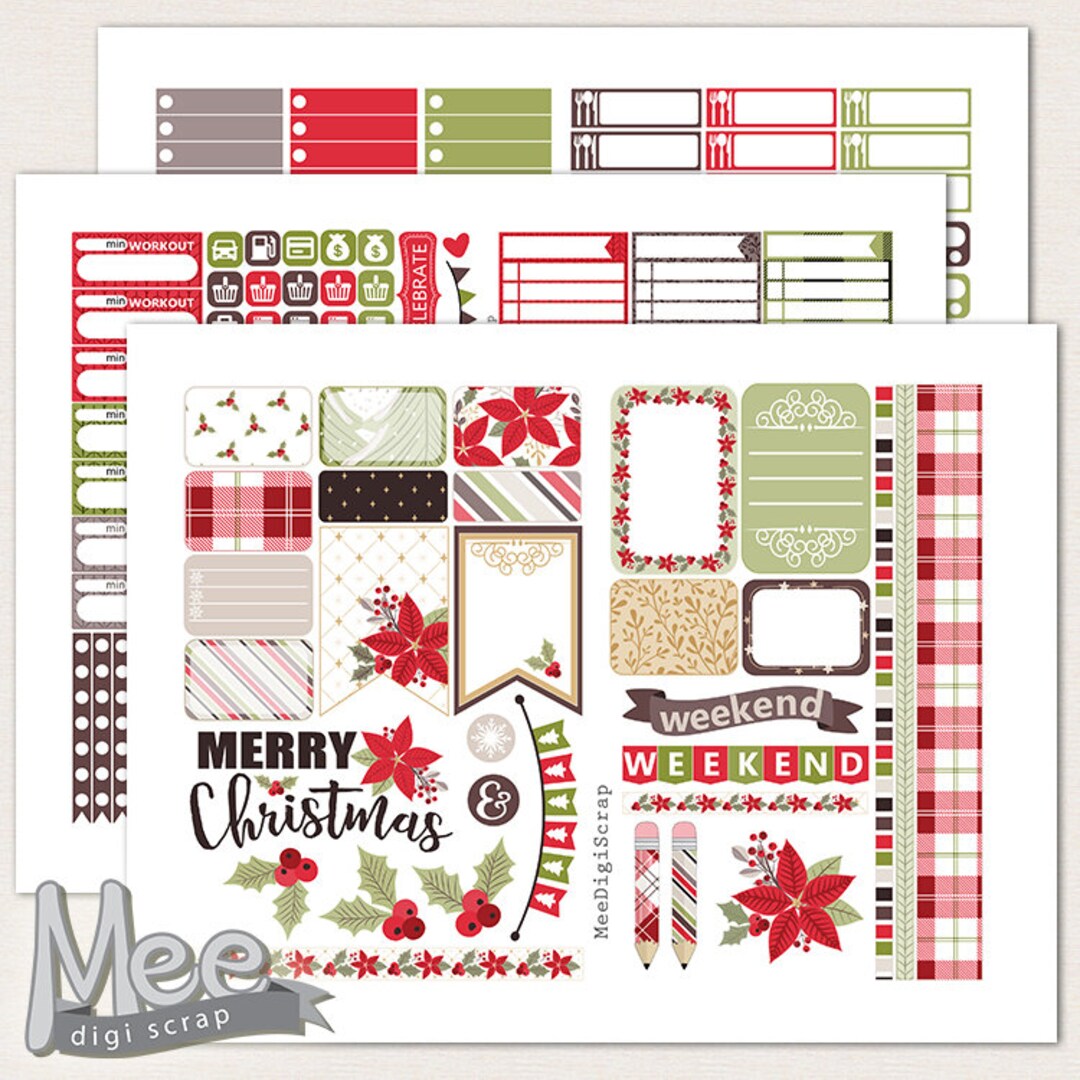 Christmas Planner Stickers Printable,planner Stickers for Use With ...
