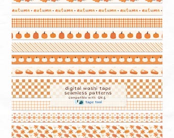 Autumn Washi Tape | GoodNotes stickers, Fall Planner Decor (Digital Download)