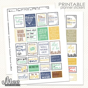 Black &amp; White QUOTE Stickers,motivational Quotes Planner Stickers ...