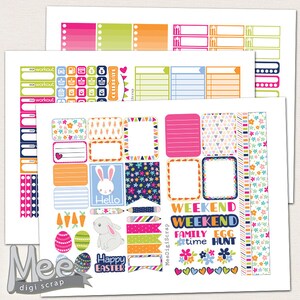 Easter Planner Stickers: Weekly Kit for Erin Condren (Printable)