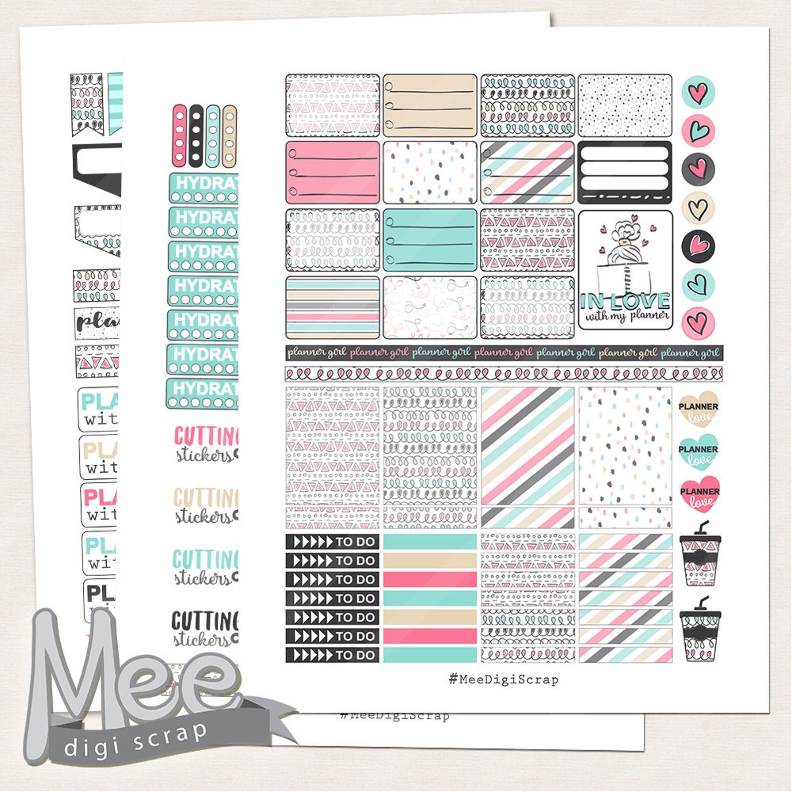 Planner Girl Printable Stickersplanning Time Stickershappy - Etsy