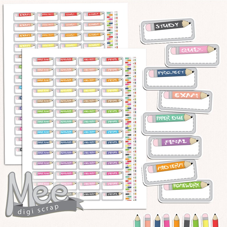 Student college Planner Stickers College School Stickers Etsy