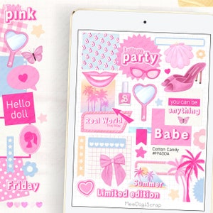 Pink love planner stickers for use with digital planner/journal on your tablet or iPad
