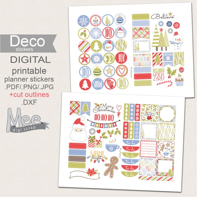 christmas planner stickers printablewinter etsy