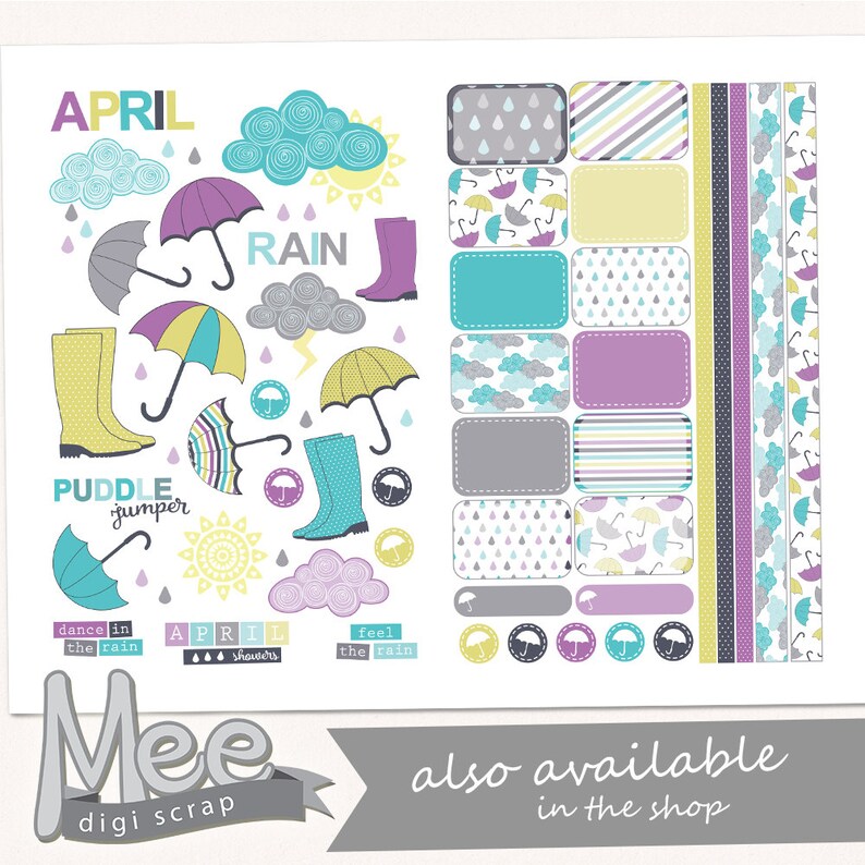 Printable Planner Stickers April Weekly Kit for Happy - Etsy
