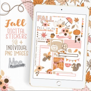 Autocollants pour agenda d'automne à utiliser avec un agenda/un journal numérique sur votre tablette ou votre iPad