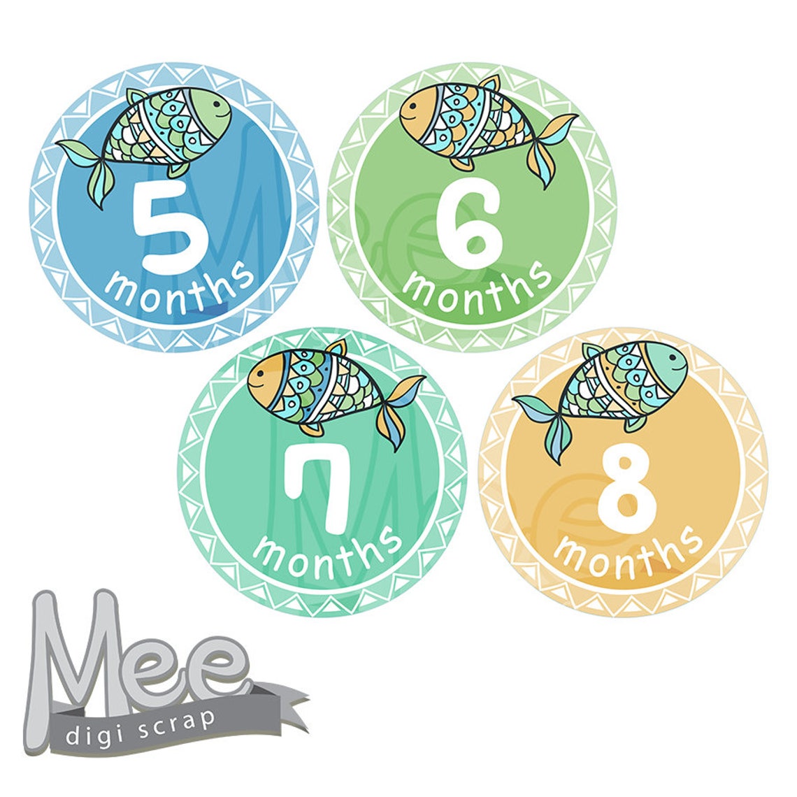 Baby Boy Month Stickersdiy Printable Baby Boy Milestone Etsy