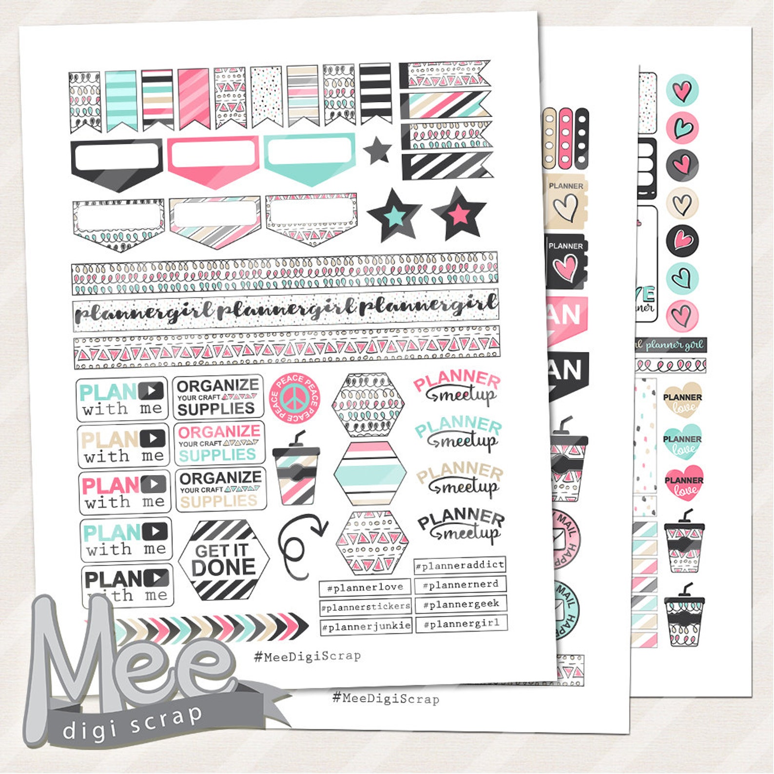 Planner Girl Printable Stickersplanning Time Stickershappy Etsy