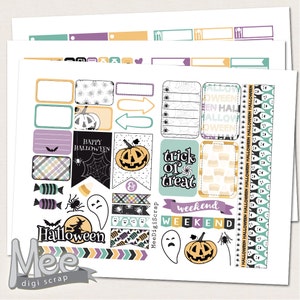 Halloween stickers for use in The Happy planner,Printable Halloween stickers,October planner stickers,weekly sticker kit,planner printable