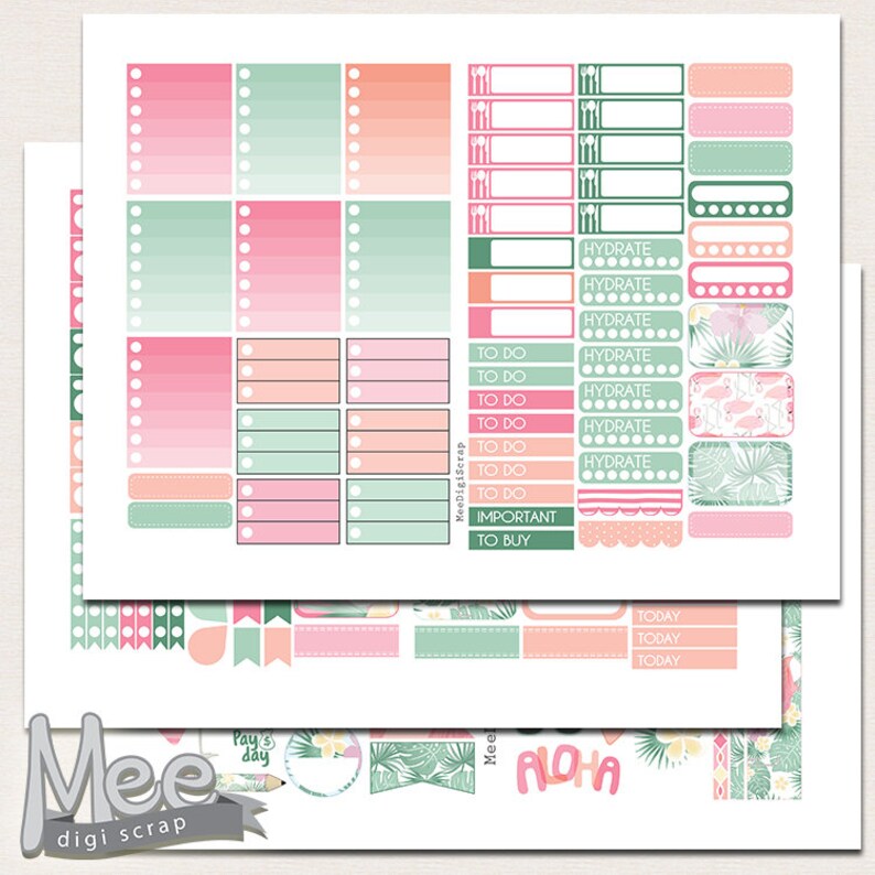 summer planner stickers printable weekly kit for erin condren etsy
