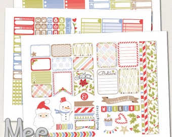 Christmas planner stickers printable for use in Erin Condren vertical planner,Winter stickers,printable planner stickers,EClp weekly kit,pdf