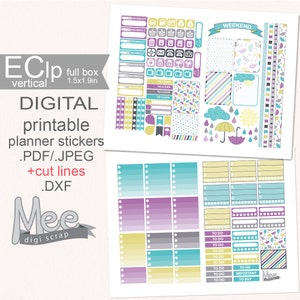 Printable April Planner Stickers,umbrella Stickers,eclp Sized Weekly ...