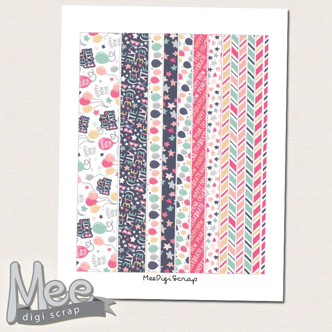 Printable Washi Tape,printable Washi Stickers,party Masking Tape ...