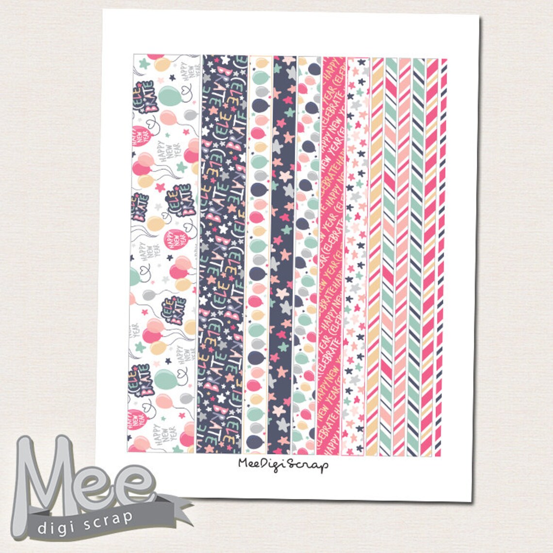 Printable Washi Tapeprintable Washi Stickersparty Masking - Etsy