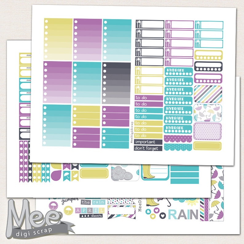 Printable Planner Stickers April Weekly Kit for Happy - Etsy
