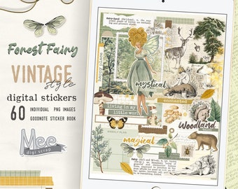 Forest Fairy Digital Stickers: Woodland Planner, GoodNotes Sticker Book