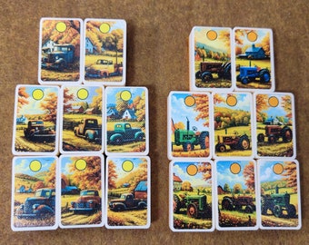 Trucks and Tractors Mahjong Tile Game: Seaside Escape, Farm Theme - Made in USA