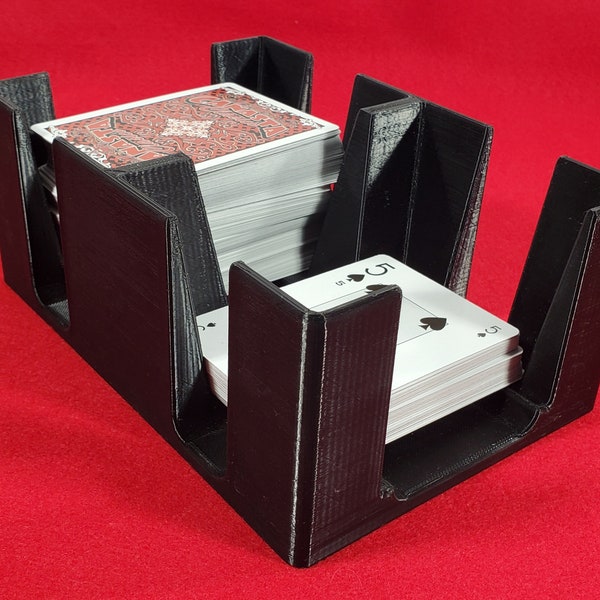 Six (6) Deck Cardian Plastic Playing Card Tray/Holder/Caddy - Available as a swivel or stationary - Heavy Duty - Made in USA