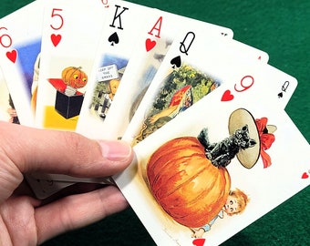 Vintage Pumpkin Playing Cards: Old-Fashioned Art Deck